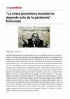 Research paper thumbnail of (TRADUCCIÓN GIUSEPPE VACCA) "La crisis económica mundial no depende solo de la pandemia". Entrevista