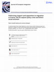 Research paper thumbnail of Politicizing support and opposition to migration in France: the EU asylum policy crisis and direct social activism