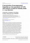 Research paper thumbnail of Concentration of uncompensated impurities as a key parameter of CdTe and CdZnTe crystals for Schottky diode x\ssty{/}γ-ray detectors