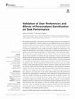 Research paper thumbnail of Validation of User Preferences and Effects of Personalized Gamification on Task Performance