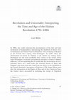 Research paper thumbnail of Revolution and Universality: Interpreting the Time and Age of the Haitian Revolution 1791-1804