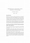 Research paper thumbnail of The Phenomenon of Ancestrality and the Foundation of Phenomenology