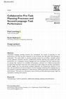 Research paper thumbnail of (2020) Collaborative Pre-Task Planning Processes and Second Language Performance