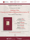 Research paper thumbnail of Venerdì 13 novembre, ore 17.30 Presentazione del volume Paola Lambrini e Mattia Milani Introduce e coordina