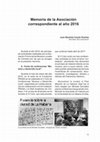 Research paper thumbnail of “Memoria de la Asociación correspondiente a 2016”. Boletín de la Asociación Provincial de Museos Locales de Córdoba, 17 (2016), pp. 11-30.