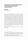 Research paper thumbnail of Campus and Community Relationships: The Impact of Student Affairs Advisory Boards