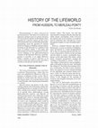 Research paper thumbnail of "History of the Lifeworld: From Husserl to Merleau-Ponty," Philosophy Today, 53:3, 2009