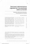 Research paper thumbnail of (2020) Sanciones administrativas regulatorias. Tres premisas sobre su función