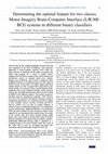 Research paper thumbnail of Determining the optimal feature for two classes Motor-Imagery Brain-Computer Interface (L/R-MI- BCI) systems in different binary classifiers