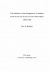 Research paper thumbnail of The Influence of the European Ius Commune on the Scots law of Succession to Moveables: 1560-1700