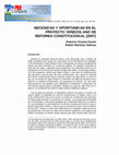 Research paper thumbnail of “Necesidad y oportunidad en el proyecto venezolano de reforma constitucional de 2007”, en Revista Venezolana de Economía y Ciencias Sociales, Vol. 14, nº 2 (2008), pp. 101-130.