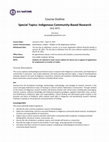 Research paper thumbnail of OLG 3ST3: Special Topics - Indigenous Community-Based Research