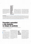 Research paper thumbnail of Paternidad, Maternidad y Vida Doméstica en Tiempos de Pandemia