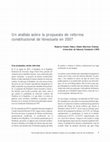 Research paper thumbnail of "Un análisis sobre la propuesta de reforma constitucional de Venezuela en 2007" (coautoría con Rubén Martínez Dalmau), Cuadernos de Trabajo de Hegoa nº 44, (marzo 2008), pp. 9-13