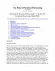 Research paper thumbnail of The Rules of Scriptural Reasoning, 2002