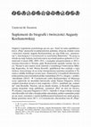 Research paper thumbnail of Suplement do biografii i twórczości Augusty Kochanowskiej