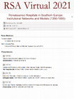 Research paper thumbnail of Panel Discussion. Renaissance Hospitals in Southern Europe. Institutional Networks and Models (1350-1550), by S. Marino, R. Villagrasa-Elías, M. Rapetti & X. Illanes Zubieta. RSA Virtual 2021. 2021-04-21.