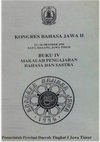 Research paper thumbnail of Bengkel Sastra Jawa sebagai Pendukung Pengajaran Muatan Lokal