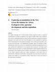 Research paper thumbnail of Exploring accumulation in the New Green Revolution for Africa. Ecological crisis, agrarian development and bio-capitalism