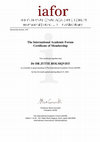 Research paper thumbnail of The International Academic Forum Certificate of Membership