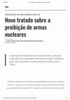 Research paper thumbnail of Novo tratado sobre a proibição de armas nucleares