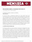 Research paper thumbnail of REFLEXIONES SOBRE LA PANDEMIA POR COVID 19