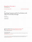 Research paper thumbnail of Reaching Consumers and the Food Industry with Effective Food Safety Messages