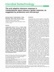 Research paper thumbnail of The acid adaptive tolerance response in Campylobacter jejuni induces a global response, as suggested by proteomics and microarrays