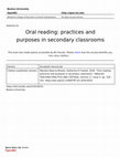 Research paper thumbnail of Oral reading: practices and purposes in secondary classrooms