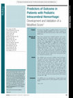 Research paper thumbnail of Predictors of Outcome in Patients with Pediatric Intracerebral Hemorrhage: Development and Validation of a Modified Score