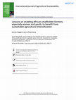 Research paper thumbnail of Lessons on enabling African smallholder farmers, especially women and youth, to benefit from sustain