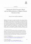 Research paper thumbnail of Hosting the Dead: Forensics, Ritual and the Memorialization of Migrant Human Remains in Italy