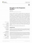 Research paper thumbnail of Thoughts on the Postpartum Situation