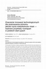 Research paper thumbnail of Znaczenie innowacji technologicznych dla podnoszenia poziomu jakości życia mieszkańców miast — wybrane przykłady rozwiązań w polskich start-upach