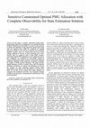 Research paper thumbnail of Sensitive Constrained Optimal PMU Allocation with Complete Observability for State Estimation Solution