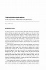 Research paper thumbnail of Teaching Narrative Design: On the Importance of Narrative Game Mechanics