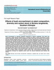 Research paper thumbnail of Effects of bush encroachment on plant composition, diversity and carbon stock in Borana rangelands, Southern Ethiopia