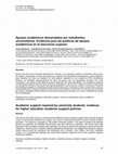 Research paper thumbnail of Apoyos académicos demandados por estudiantes universitarios. Evidencia para las políticas de apoyos académicos en la educación superior