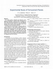 Research paper thumbnail of Experimental Study of Ferrocement panels