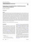 Research paper thumbnail of Bringing disgust in through the backdoor in healthy food promotion: a phenomenological perspective