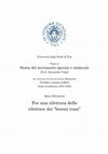 Research paper thumbnail of Per una rilettura delle riletture dei “bienni rossi"