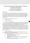 Research paper thumbnail of Recommendations for Bangladesh towards e-learning readiness