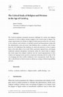 Research paper thumbnail of The Critical Study of Religion and Division in the Age of Covid-19