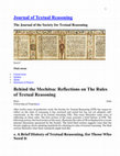 Research paper thumbnail of Behind the Mechitsa: Reflections on The Rules of Textual Reasoning  2002