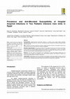 Research paper thumbnail of Prevalence and Anti-Microbial Susceptibility of Hospital Acquired Infections in Two Pediatric Intensive Care Units in Egypt