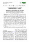 Research paper thumbnail of Evaluation of Nutrient Parameters of Selected African Accessions of Bambara Groundnut (<i>Vigna </i><i>subterranea </i>(L.) Verdc<i>.</i>)