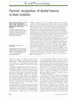 Research paper thumbnail of Perception of Parents Regarding Dental Trauma in Toddlers