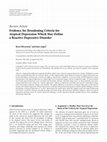 Research paper thumbnail of Evidence for Broadening Criteria for Atypical Depression Which May Define a Reactive Depressive Disorder