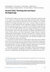 Research paper thumbnail of Ancient Cities: Teaching and Learning in the Digital Age