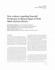 Research paper thumbnail of [113] Oller et al. 2021: Joan Oller Guzmán, David Fernández Abella, Vanesa Trevín Pita, Oriol Achón Casas y Sergio García-Dils de la Vega. “New evidence regarding Emerald Production in Roman Egypt at Wadi Sikait (Eastern Desert)”. JNES 80.1, pp. 123-142.